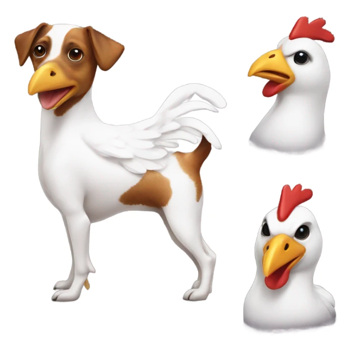 Jack Russel wearing a chicken costume sticker
