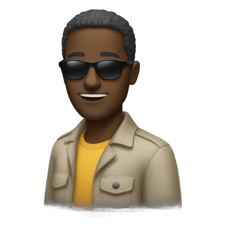 Black man wearing sunglasses  sticker