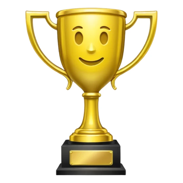   neon yellow icon of a trophy sticker