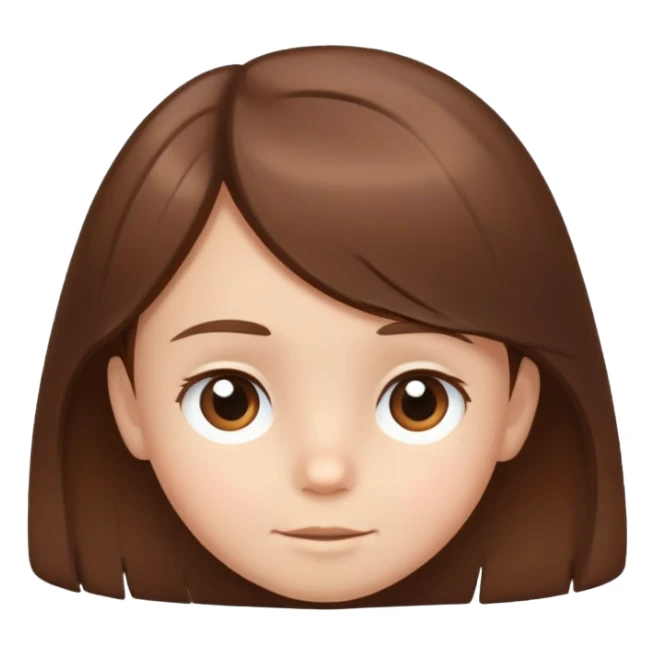 child's head with neat shiny hair, simple and friendly sticker