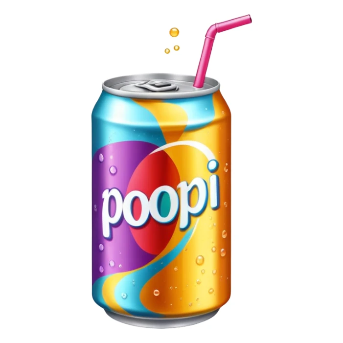 Open soda can cocktail poppi sticker