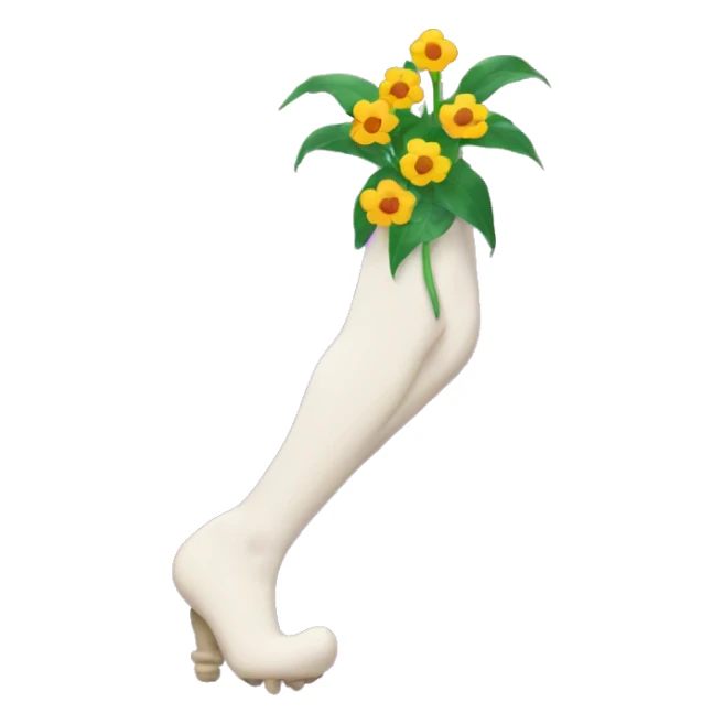 leg with flowers growing out of it sticker