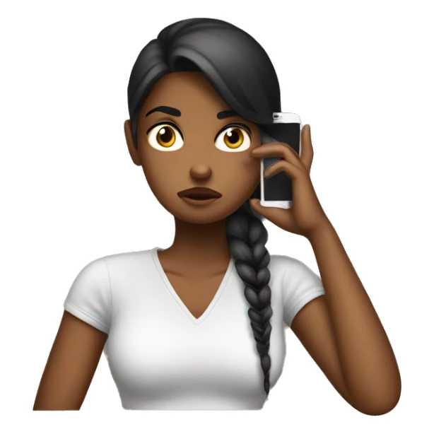 girl annoyed by boyfriend on phone sticker