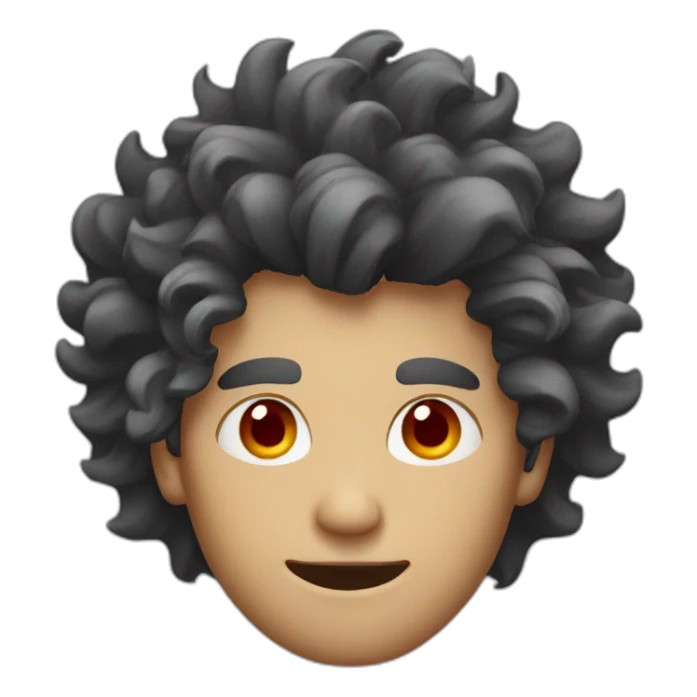 man with crazy hair and red eyes sticker