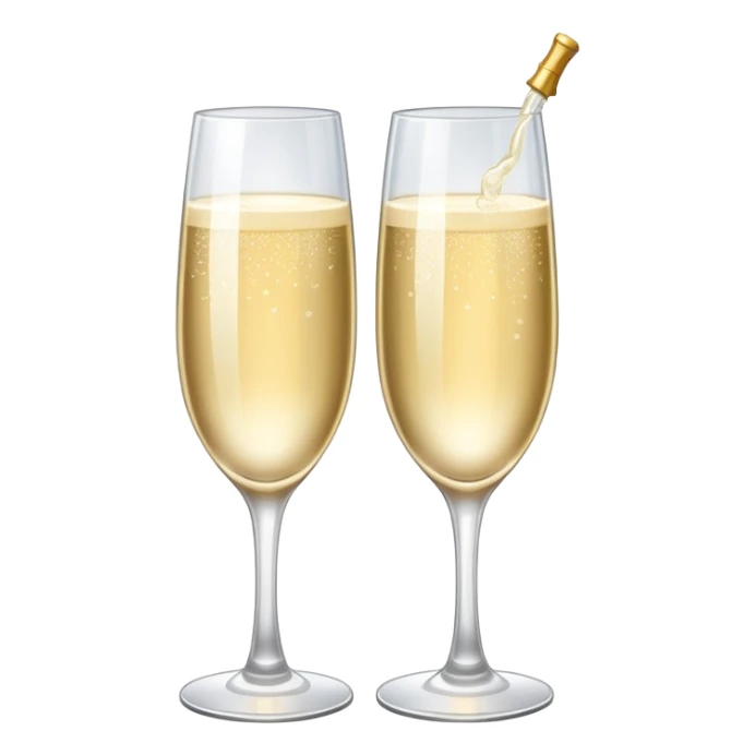 Champagne glass clink with sparkle sticker
