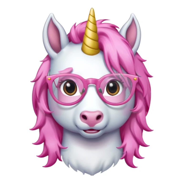 unicorn with glasses and pink hair sticker