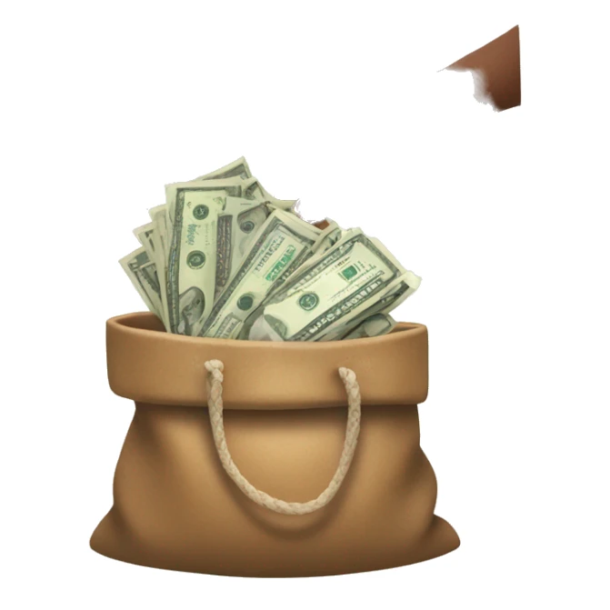 hand with bag of money sticker