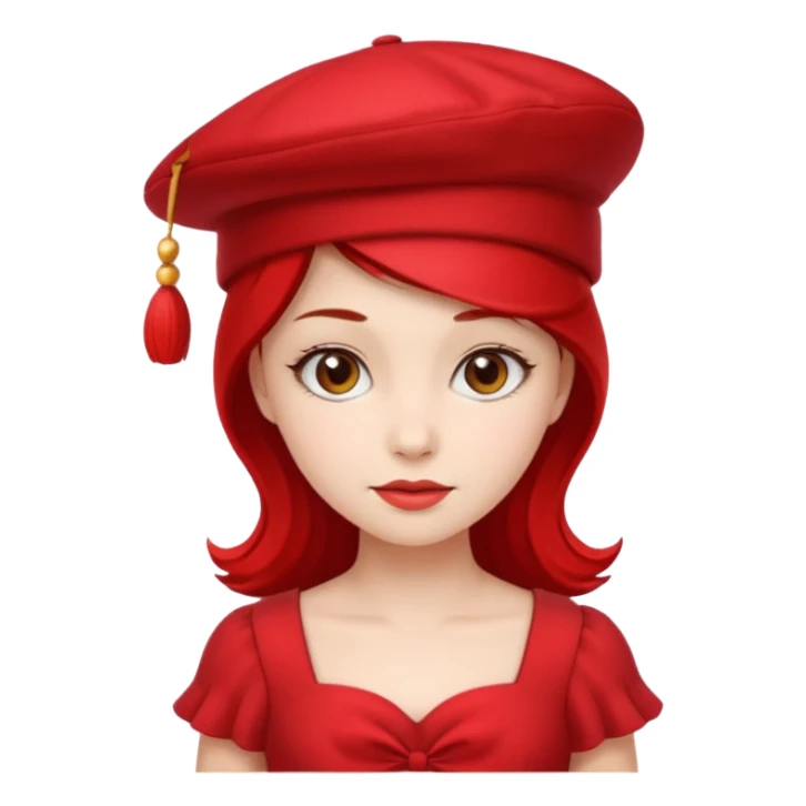 red hat and red dress girl sticker