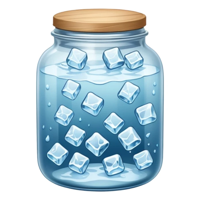 SLIM ICE JAR WITH LOTS OF ICE WITHOUT CAP ON sticker