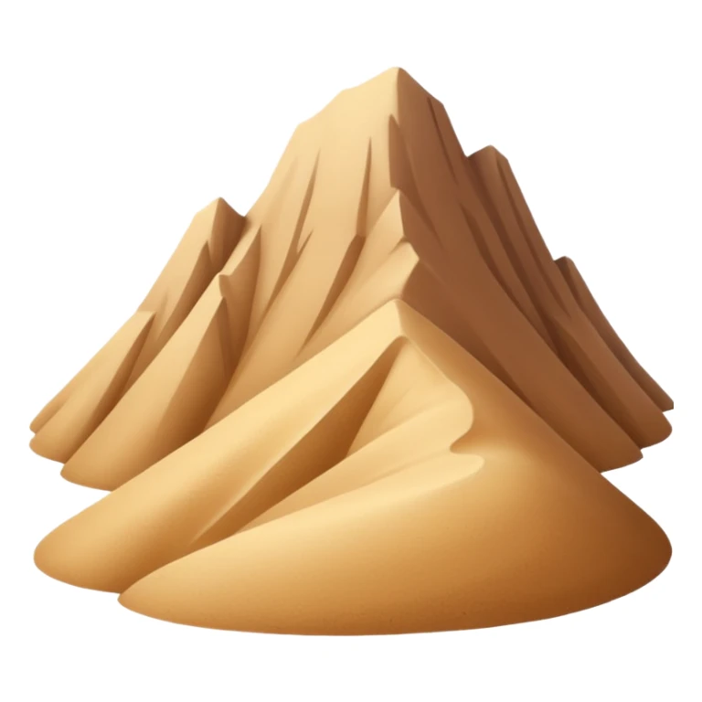 desert mountain with sand-like texture, gentle slope, emoji style, no extra objects sticker