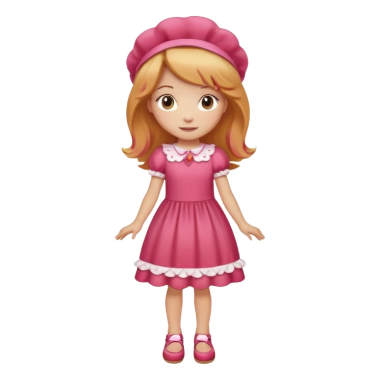 pretty and cute realistic modern day cartoon character strawberry shortcake full body sticker
