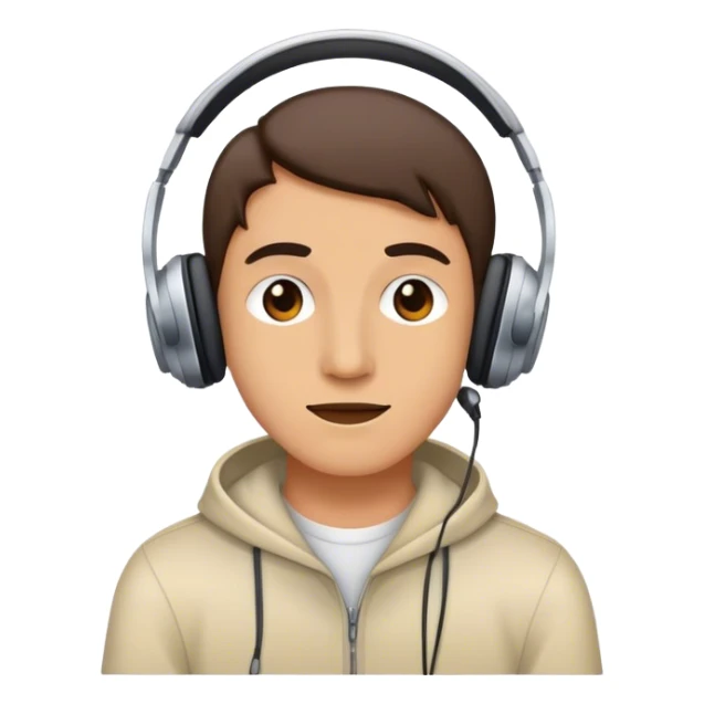 Person listening to music  sticker