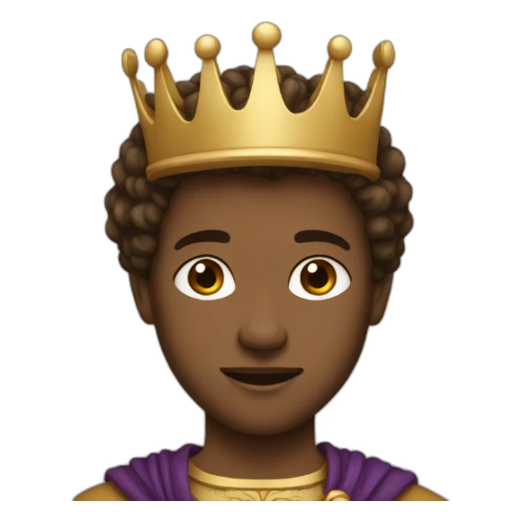 White young king with brown hair sticker