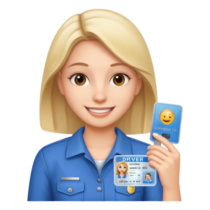 girl holding a drivers license sticker