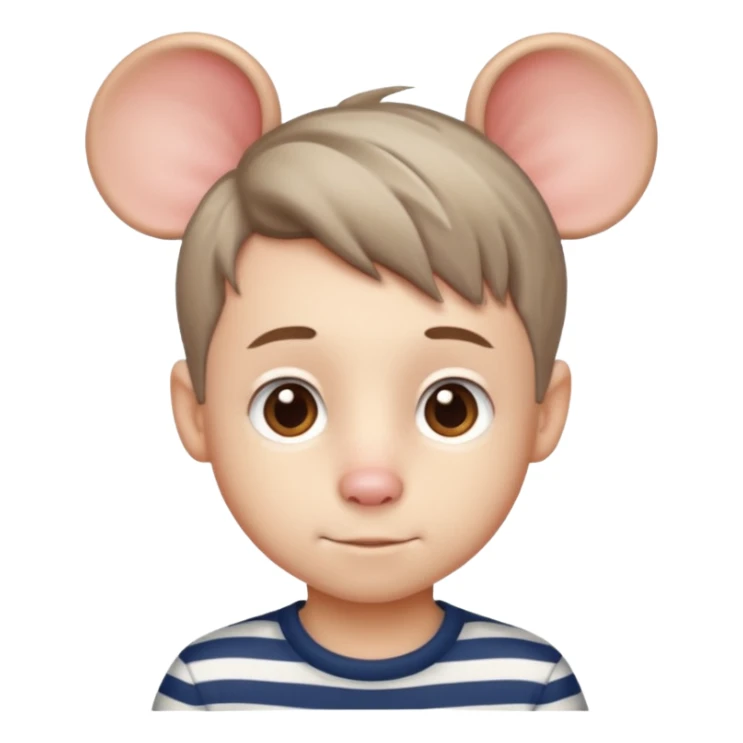 stripped shirt wearing Cute boy mice hair style. sticker