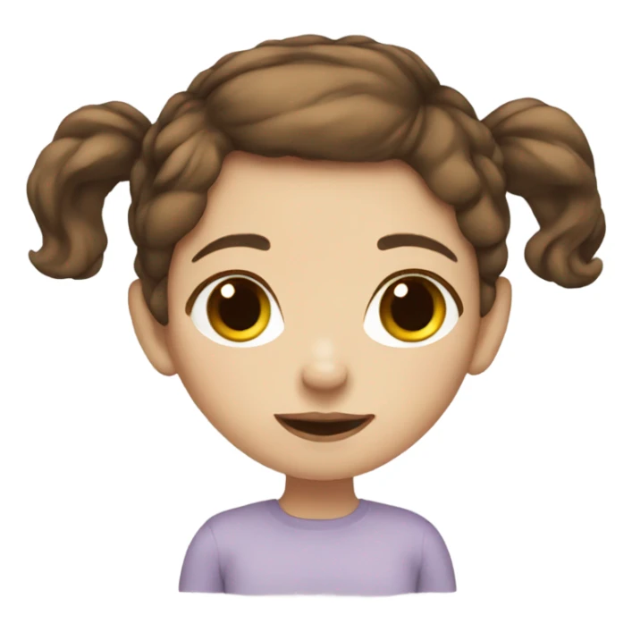 Cute brown hair girl white skin sticker