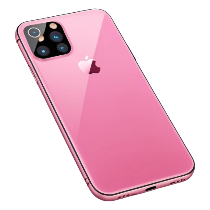 Create me a pink iPhone 17 pro image with the screen in a straight position. png. With one phone not too and it needs to show the front side screen! sticker