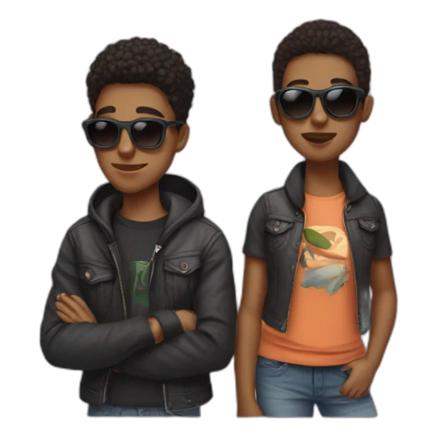 3 teenagers wearing sunglasses looking cool sticker