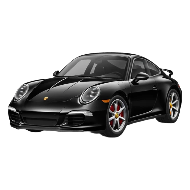 Create a black Porsche 911 in authentic Apple emoji style.

 sticker
