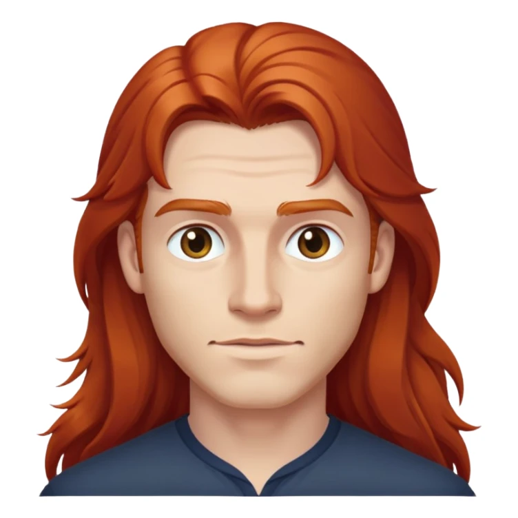 Man, redhead, long hair  sticker