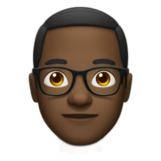 black guy with glasses sticker