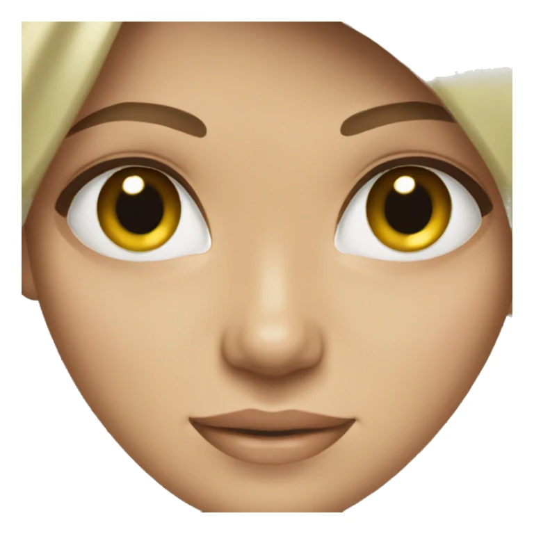 white woman green eyes brown hair happy sticker