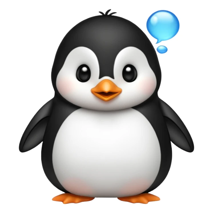 cutesy penguin blowing a kiss sticker