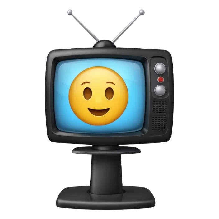 Tv with an globe in emoji style sticker