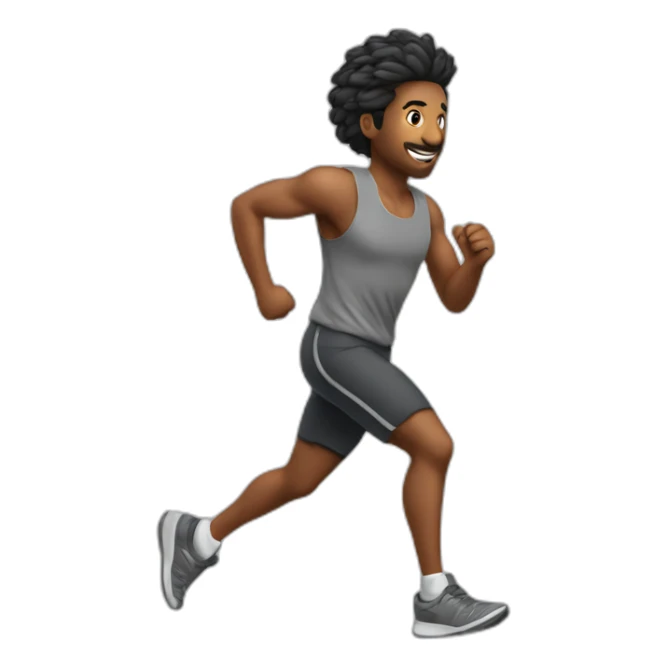 homme jogging métisse cheveux court sticker