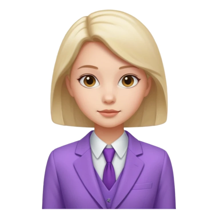 lavender-purple girl's Suit, smooth rounded neckline, simple design, glossy surface, plain background. Negative: Girls, only suit. sticker