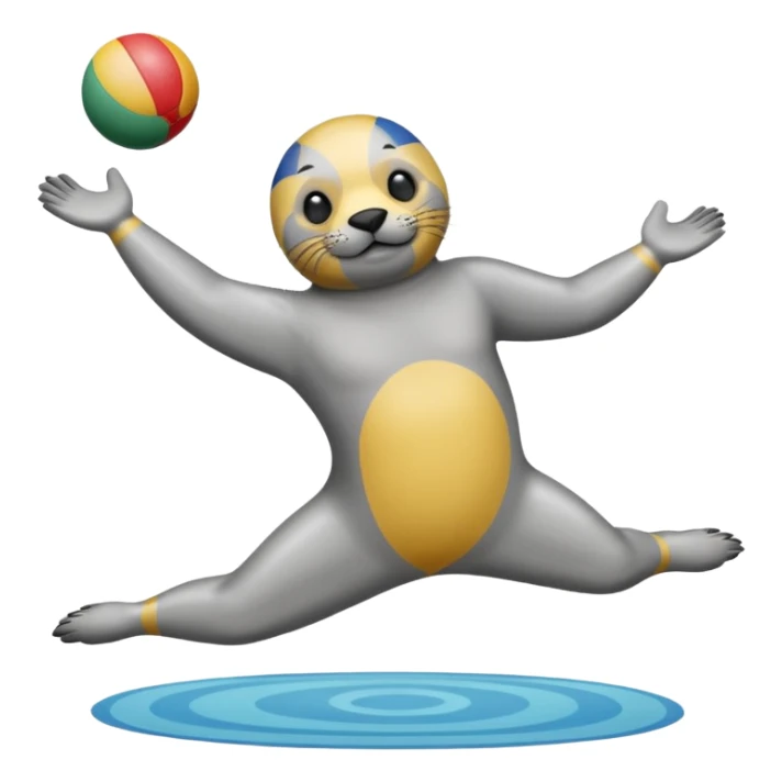 A seal performing gymnastics and juggling sticker