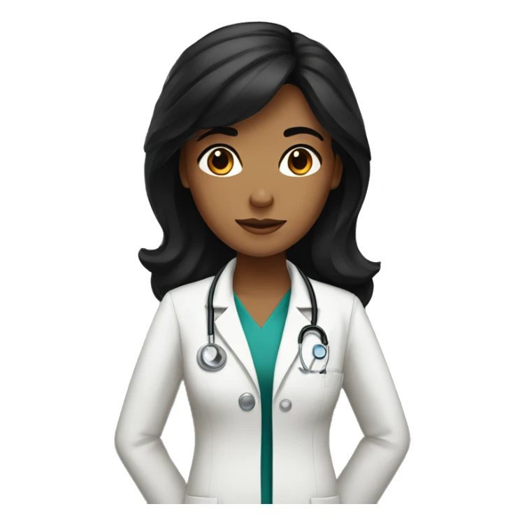 tan girl doctor with black hair  sticker
