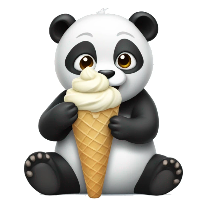 Panda eating ice cream sticker