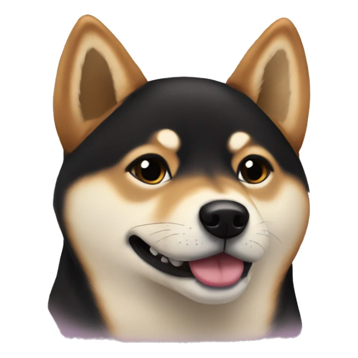 The Shiba inu is black in color with hearts in its eyes sticker