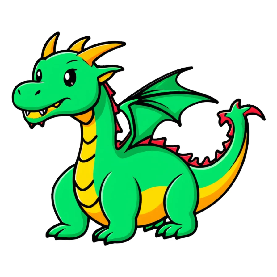 three-headed dragon Gorynych cartoonish sticker style sticker