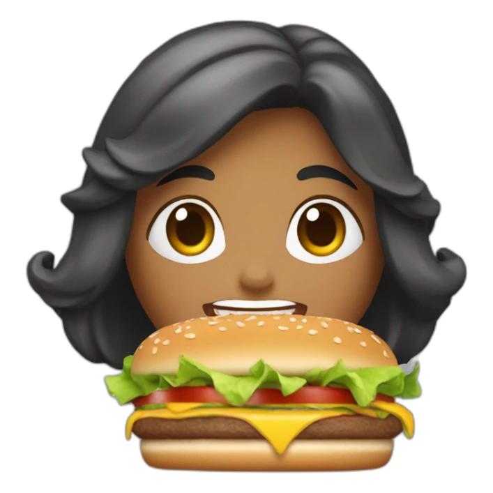 Miss réunion qui mange un burger sticker