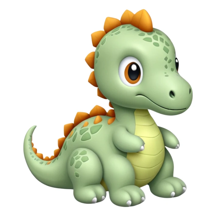 Adorable cute sage green dinosaur stuffed toy sticker