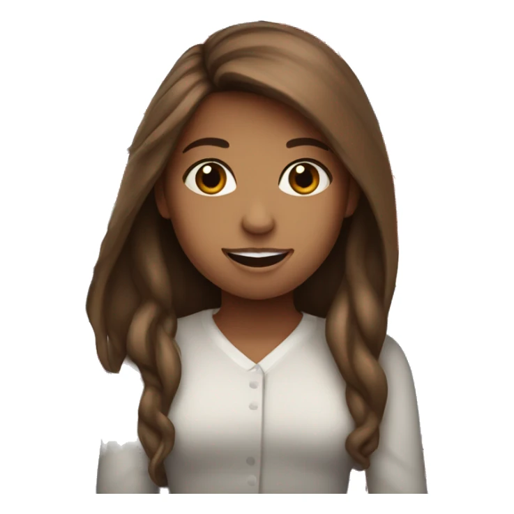 long brown haired girl with UK flag  sticker