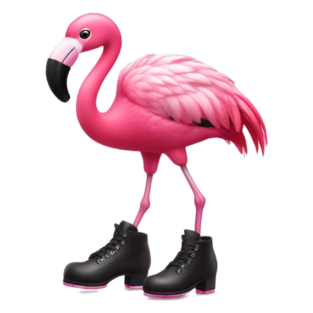 pink flamingo with tap dancing shoes sticker