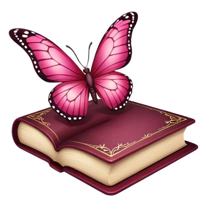 Spellbook Burgundy butterfly sticker