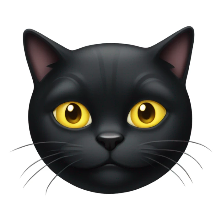 Really fat black cat with huge yellow eyes sticker