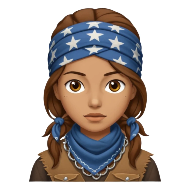 Western female Outlaw with brown hair sticker