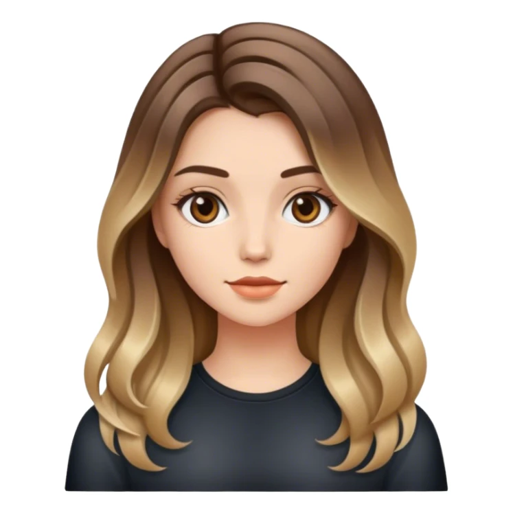 girl with baleyage hair sticker