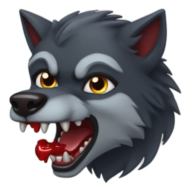 werewolf with blood in his mouth sticker