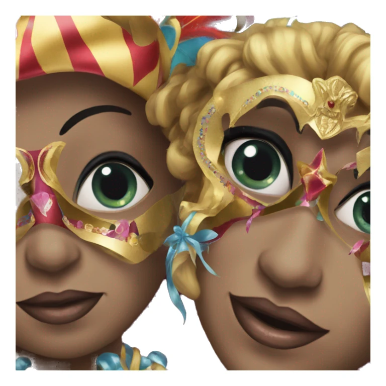 3 women with carnival mask  sticker
