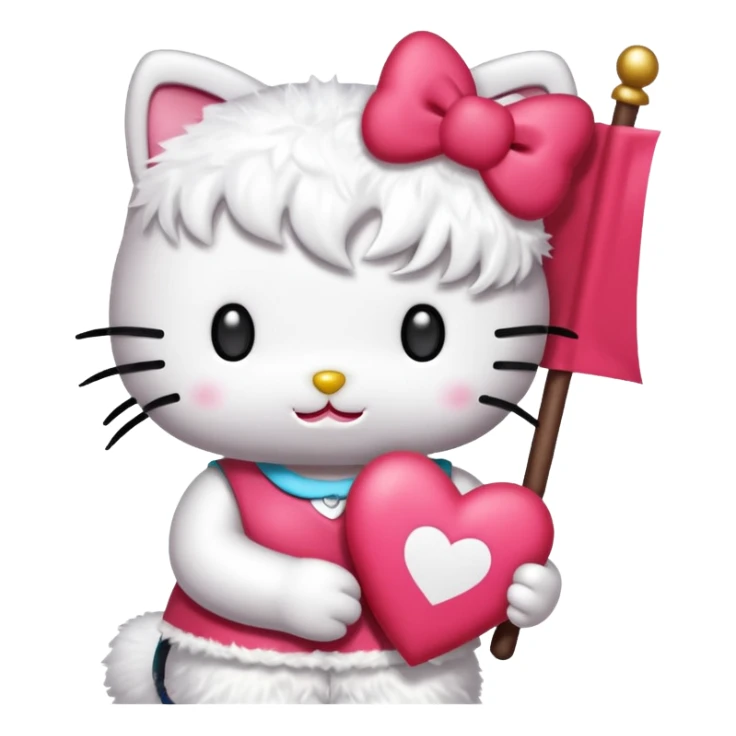 hello kitty holding a banner that says I ❤️ TRÉ  sticker