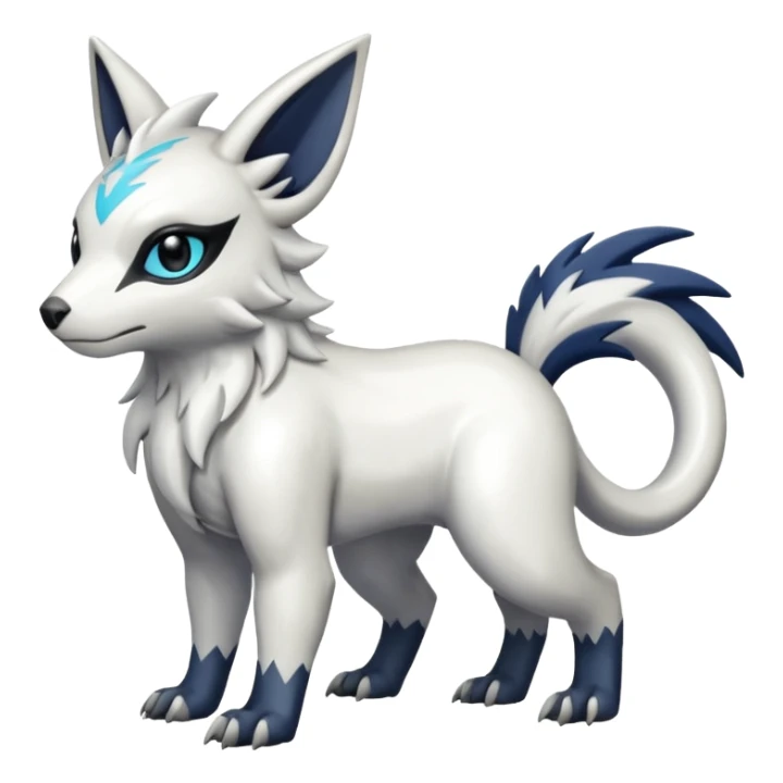 Shiny White with black markings Linoone-Absol-Trico-Hybrid (Full body) sticker
