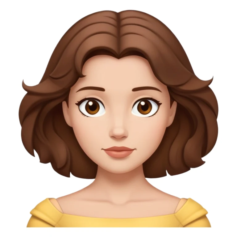 extremely simple belle headshot, shoulders and above only, minimal brown hair, very few details sticker