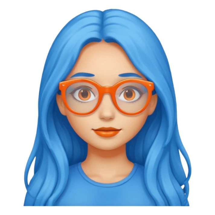 blue skinned orange glassed long haired girl sticker