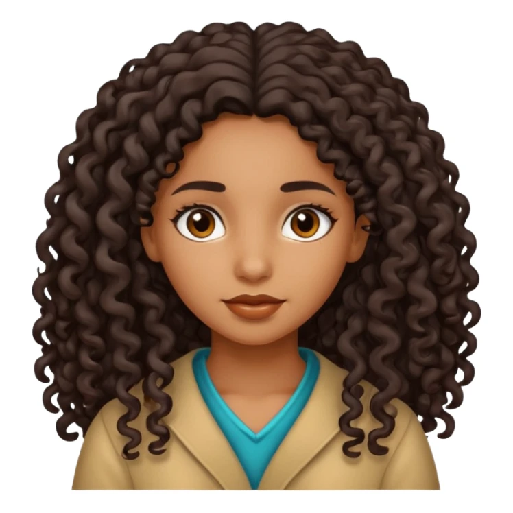 North african girl with long curly hair  sticker